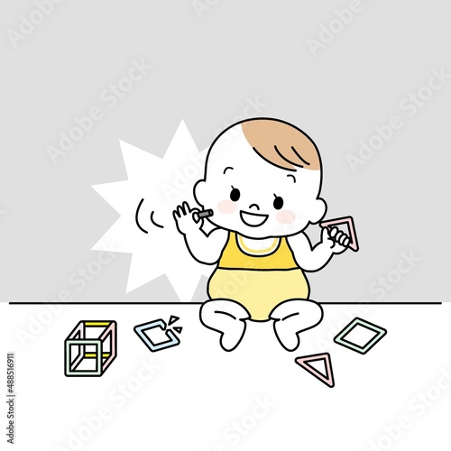イラスト素材 マグネットパズルの破損で内蔵のネオジム磁石を幼児が誤飲する場面胃や腸に穴が開く事故 Abdominal Pain Poster Abdominal Pa Kuroshimaharu