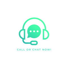 call and chat us now icon design template