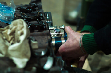 engine repair assembly of pistons for a turbo engine power increase