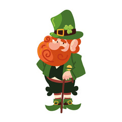 leprechaun with walk cane