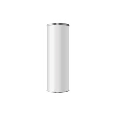 Cylinder tube packaging or round box can realistic vector illustration isolated.