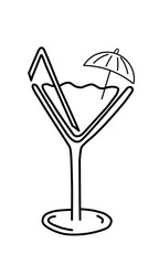 Hand-drawn illustration of the contour cocktail. Vector illustration