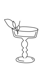 Hand-drawn illustration of the contour cocktail. Vector illustration