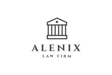 line art office law, attorney and firm logo design