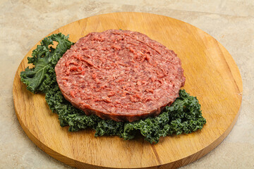 Raw beef burger cutlet for burger