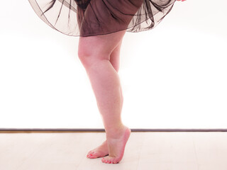 Fat woman legs only - obrazy, fototapety, plakaty