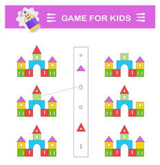 Fototapeta premium A game for children. Find the missing element. Attention tasks. IQ training test