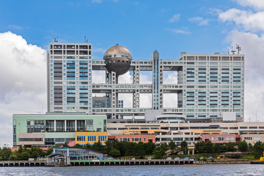 Japan, Kanto Region, Tokyo, Exterior of Fuji Broadcasting Center