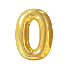 3d golden font number 0