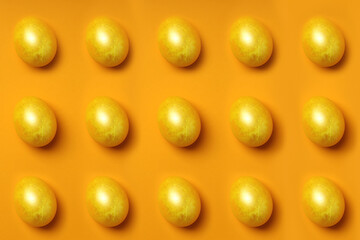 Concept of Easter egg on orange background