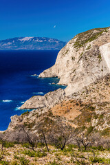 Fototapeta na wymiar Cliffs and Ioanian sea at Zakynthos, Greece.