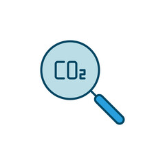 CO2 Magnifying Glass vector concept colored icon