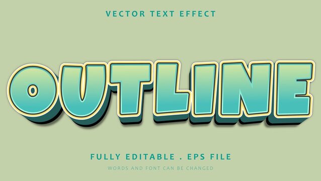 Gradient 3d Outline Fully Editable text effect Template