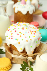 Concept of tasty Easter food, close up