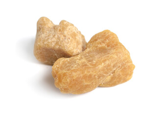 Asafoetida, also spelled asafetida. Isolated on white background