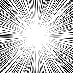 Obraz premium Black radial speed line burst for background design or cartoon template. Comic Book Design Element. Abstract motion lines. Vector stripe pattern.