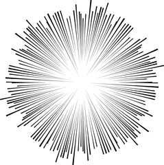 Naklejka premium Black radial speed line burst for background design or cartoon template. Comic Book Design Element. Abstract motion lines. Vector stripe pattern.