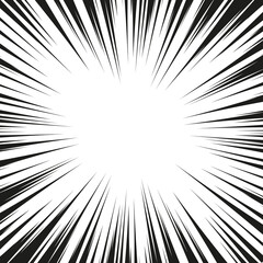 Obraz premium Black radial speed line burst for background design or cartoon template. Comic Book Design Element. Abstract motion lines. Vector stripe pattern.