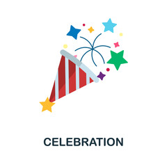 Celebration flat icon. Colored element sign from celebration collection. Flat Celebration icon sign for web design, infographics and more.
