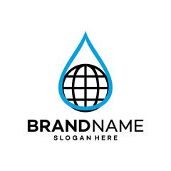 Earth Water Icon Logo Design Template Illustration Vector
