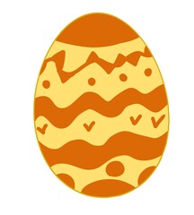 Egg icon illustration. Easter celebration set. Yellow egg on White background. 