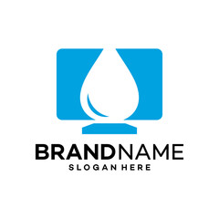 Water Computer Icon Logo Design Template Illustration Vector