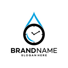 Water Time Icon Logo Design Template Illustration Vector