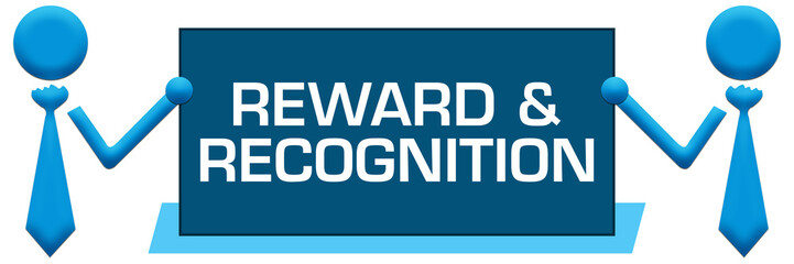 Reward And Recognition Banner Symbols Left Right Blue 