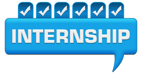 Internship Blue Comment With Tick Mark On Top 