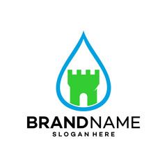 Castle Water Icon Logo Design Template Illustration Vector