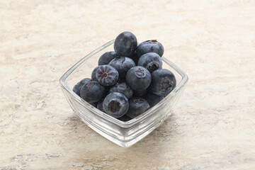 Sweet ripe blueberry heap in the bowl