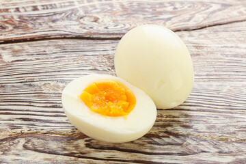 Boiled chicken egg for breakfast
