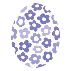 Easter egg vector illustration. Egg icon with cute groovy flowers. colorful illustration with bright colors isolated.