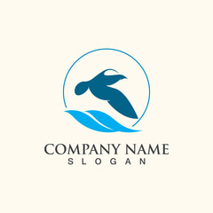 Naklejka premium Seagull Logo design, themes, templates graphic elements wildlife animal