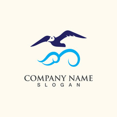 Seagull Logo design, themes, templates graphic elements wildlife animal