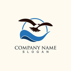 Seagull Logo design, themes, templates graphic elements wildlife animal
