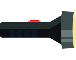 Flashlight pocket. Travel items. The lantern shines in a dark room.