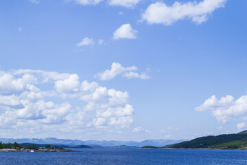 Fototapeta na wymiar fjords and mountains norway sea sunny weather