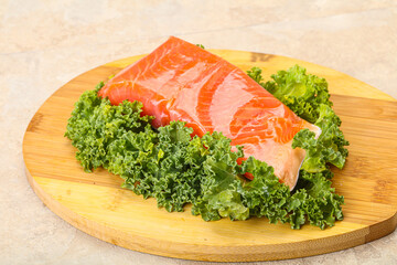 Salmon fillet slice for cooking