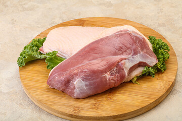 Raw duck breast for cooking