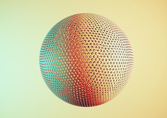Abstract mesh sphere. 3D rendering.