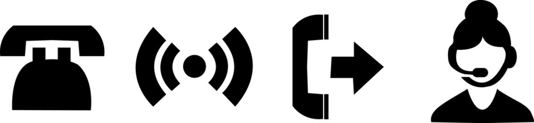 Phone and Call Center Icons Set vector illustration..eps
