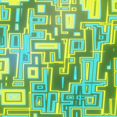 Abstract colorful sci-fi surface.  3D rendering.