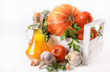 pumpkin, tomatoes and other ingredients