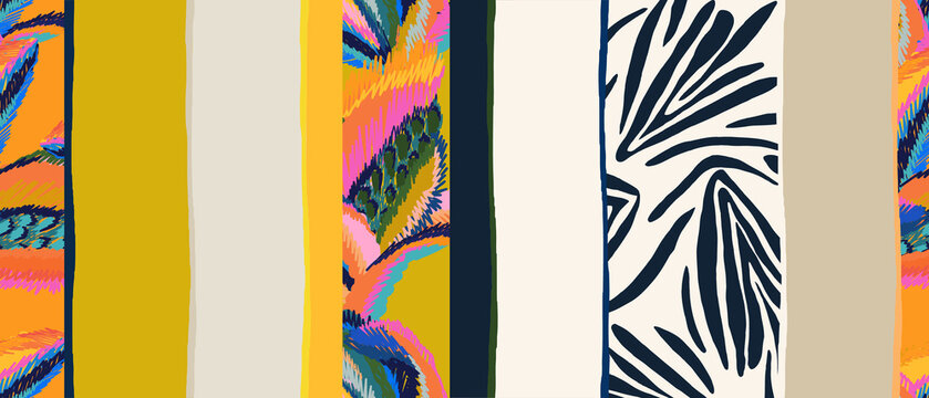Modern abstract ornamental striped print. Ethnic style pattern. Fashionable template for design.