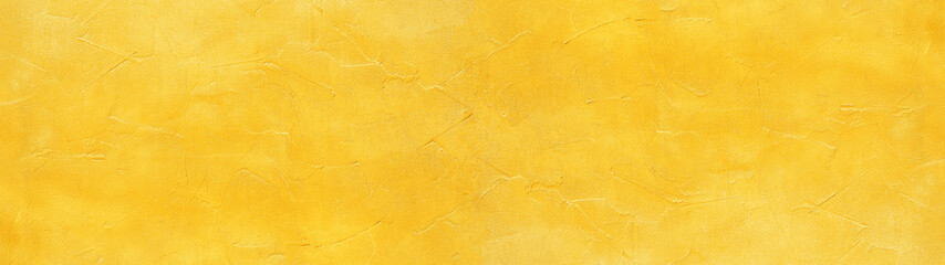 Yellow acrylic painting spatula technique abstract paper texture background banner panorama