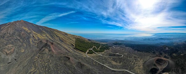 Panorama of Etna, Catania and Sicily