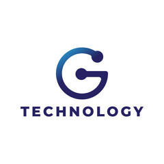 letter G technology logo design