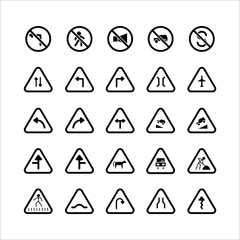 Traffic Signs icon set vector solid for website, mobile app, presentation, social media.