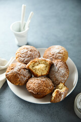 Homemade nut muffins with vanilla